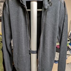 Calvin Klein Dark Gray Full-Zip Hooded Sweater